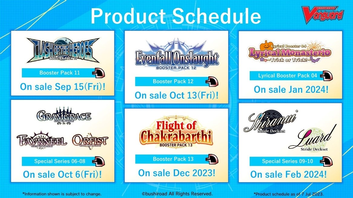 Bushiroad announces product release updates for 2023 and Q1 2024 ｜ Bushiroad