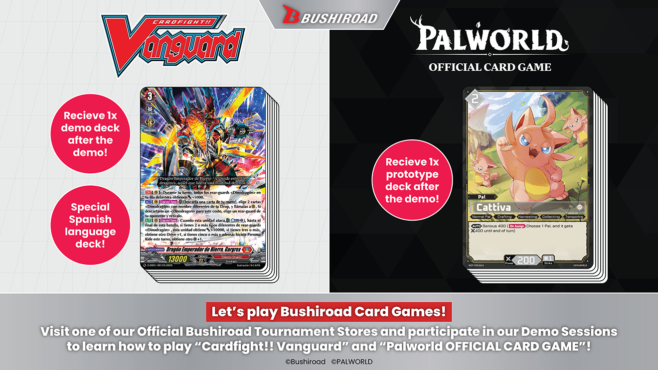 Learn to play Cardfight!! Vanguard and Palworld OFFICIAL CARD GAME!